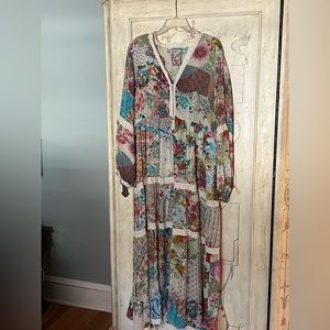 Johnny Was silky dress. Size L